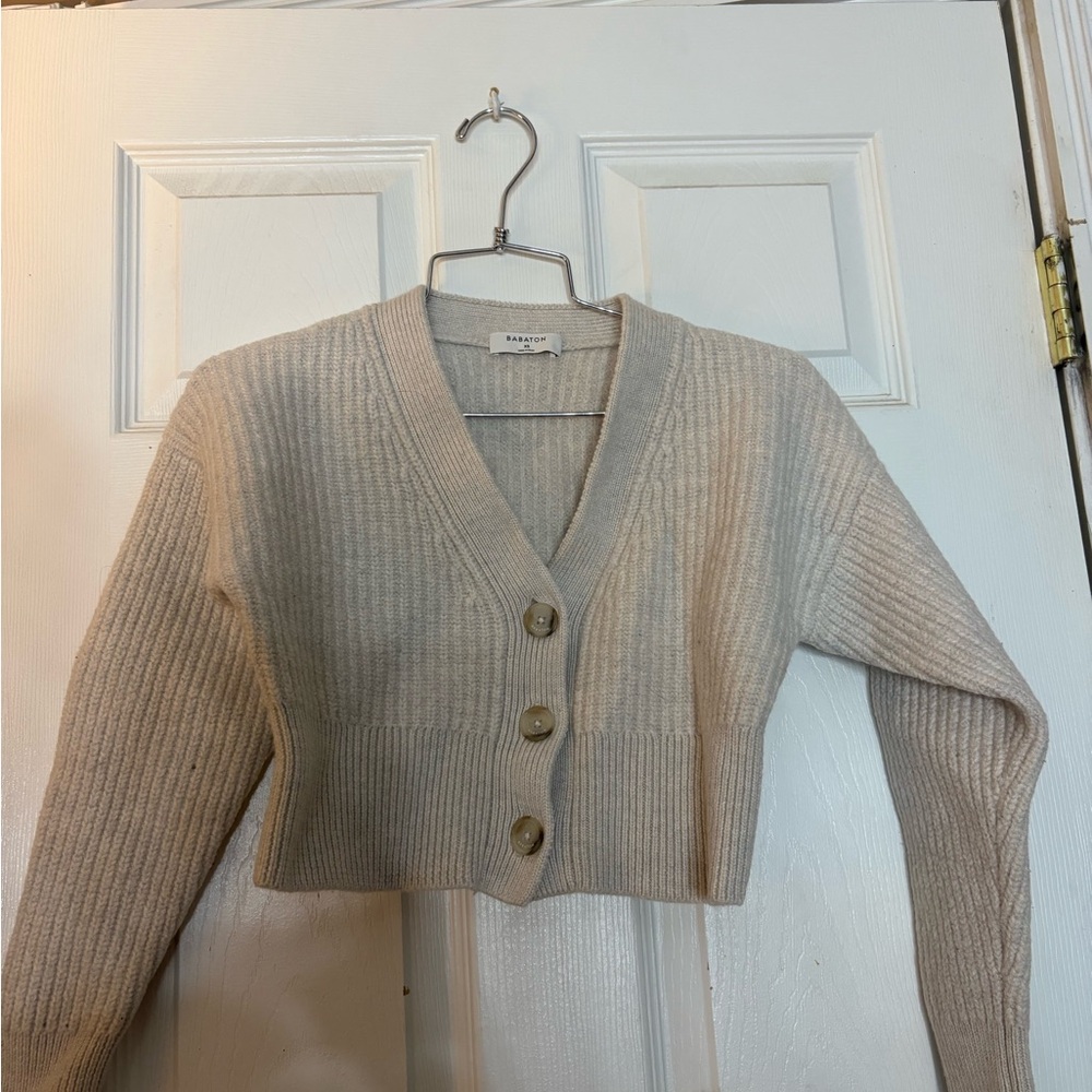 Cream Cropped Cardigan